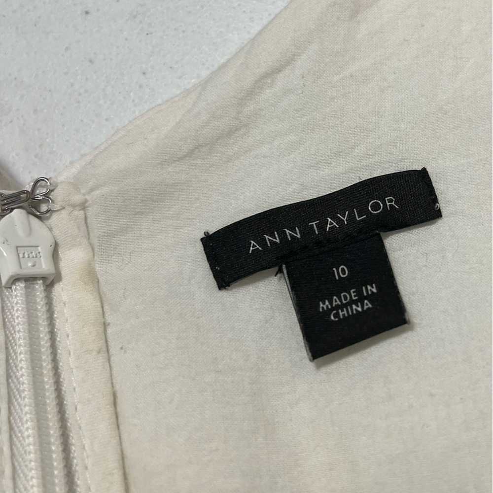 Ann Taylor White Eyelet Lace V-Neck Dress - Picture 9 of 9